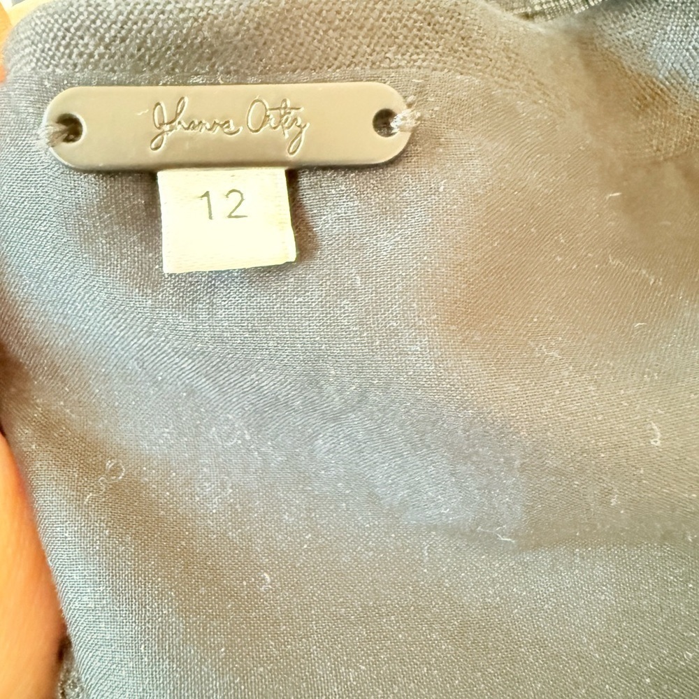 Johanna Ortiz Black Linen asymmetrical Waterfall Meditation ankle Dress 12 - Picture 7 of 9